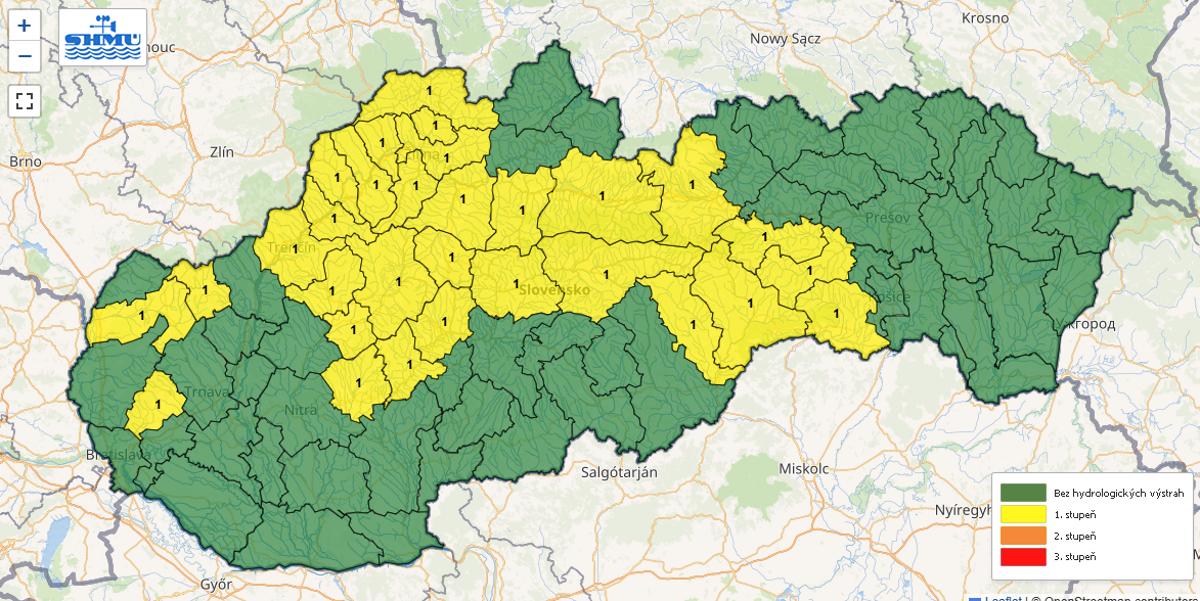 Na zapade a severozapade Slovenska hrozia povodne z dazda