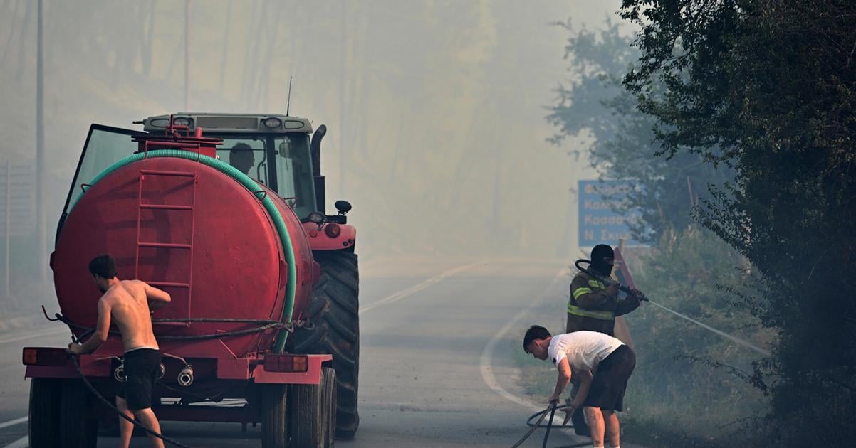 Lesny poziar na grieckom ostrove Skyros ohrozil obydlene oblasti